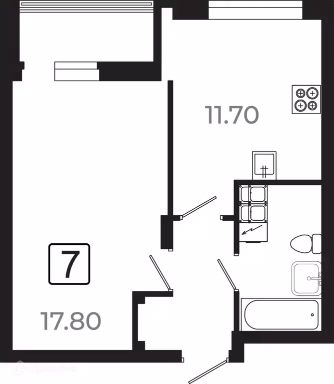 Продаётся 1-к квартира, 40.3 м - Фото 1