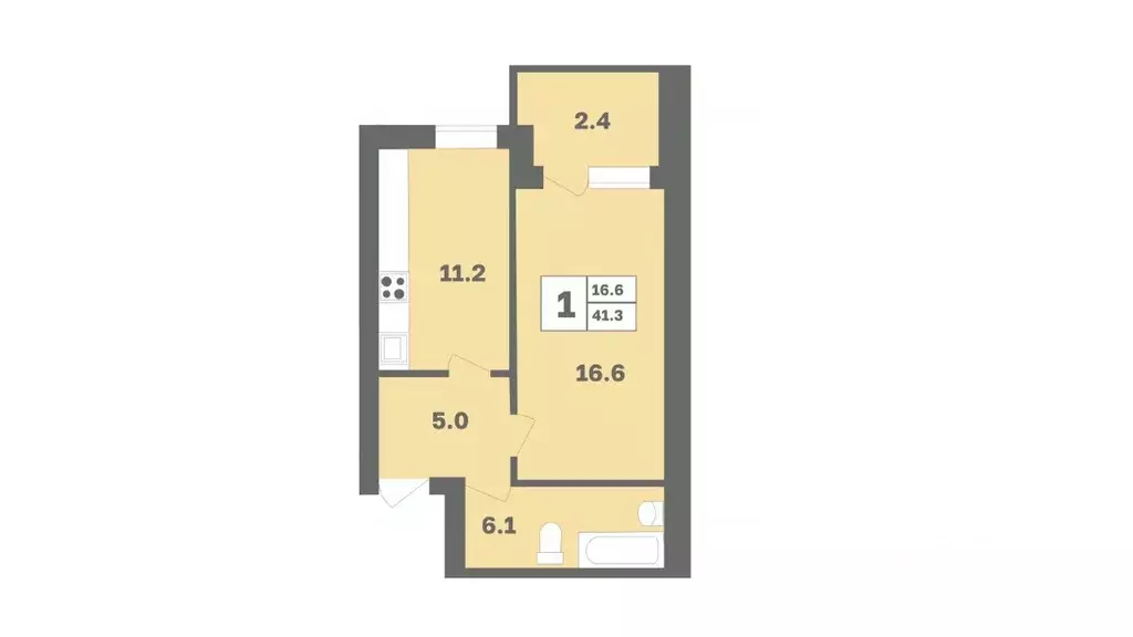 1-к кв. Башкортостан, Уфа Дагестанская ул., лит12 (41.3 м) - Фото 1