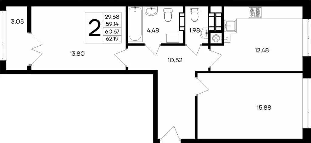 2-к кв. Крым, Евпатория  (62.19 м) - Фото 1