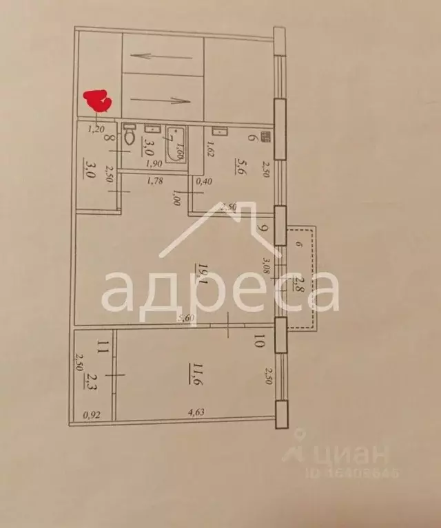 2-к кв. Самарская область, Самара ул. Мориса Тореза, 69 (44.7 м) - Фото 2