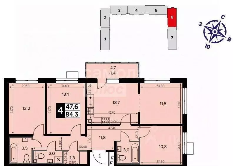 4-к кв. Московская область, Ленинский городской округ, пос. Битца ... - Фото 2