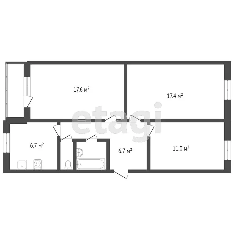 3-комнатная квартира: Миасс, улица Победы, 26 (58.4 м) - Фото 1