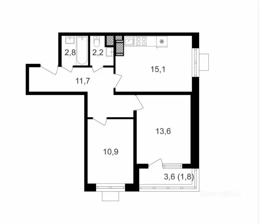 2-комнатная квартира: Москва, улица Берзарина, 32 (58 м) - Фото 0