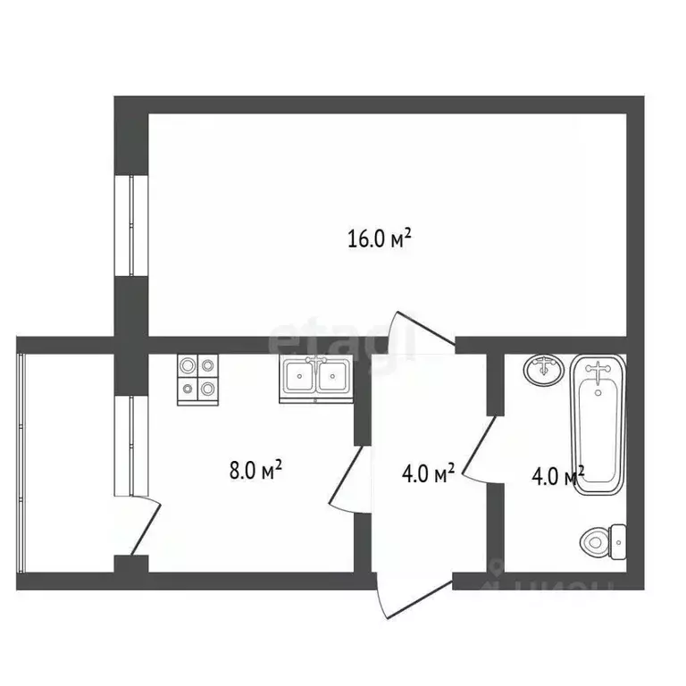 1-к кв. Башкортостан, Стерлитамак ул. Химиков, 5 (33.0 м) - Фото 1