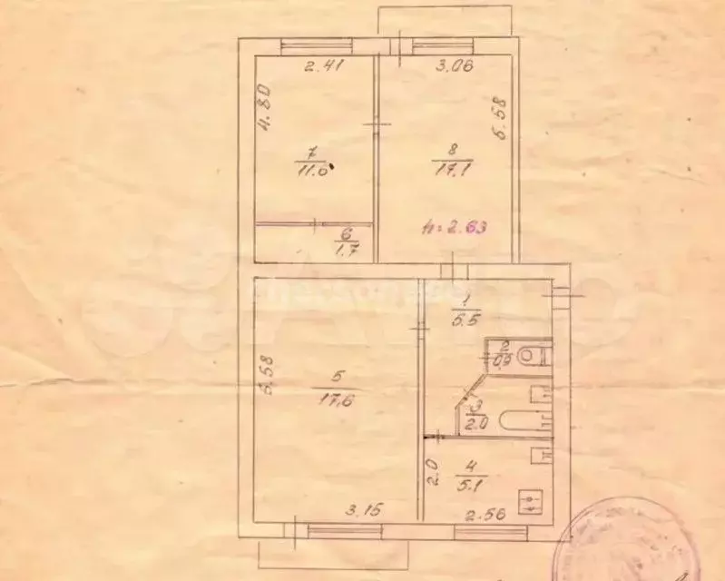 3-к. квартира, 66 м, 3/5 эт. - Фото 0