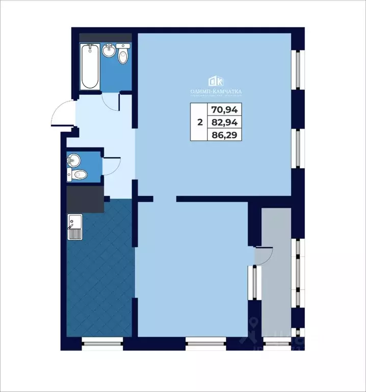 Свободной планировки кв. Камчатский край, Петропавловск-Камчатский ... - Фото 1