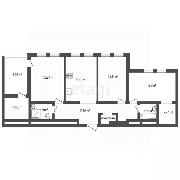 3-к кв. Ростовская область, Батайск ул. Крупской, 5Б (98.0 м) - Фото 2