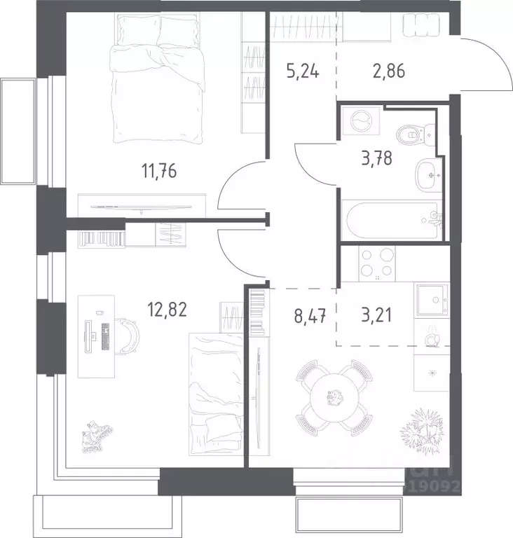2-к кв. Московская область, Мытищи Перловка мкр, Долина Яузы жилой ... - Фото 1