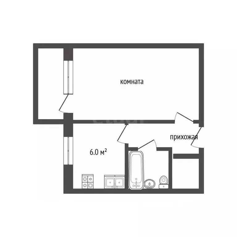 1-к кв. Кемеровская область, Кемерово ул. Патриотов, 27А (33.3 м) - Фото 2