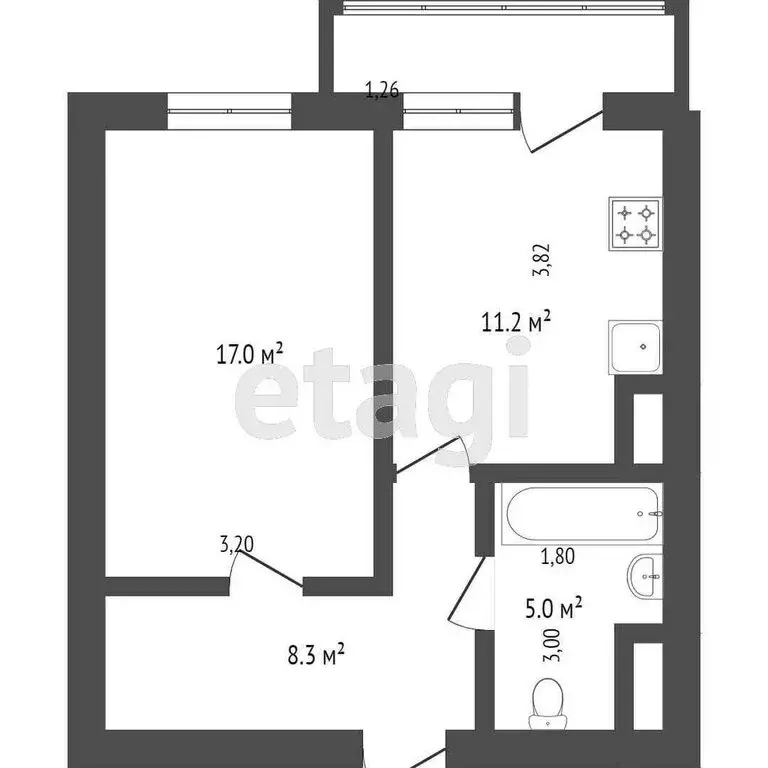 1-комнатная квартира: Улан-Удэ, 112-й микрорайон, 35 (32.7 м) - Фото 1