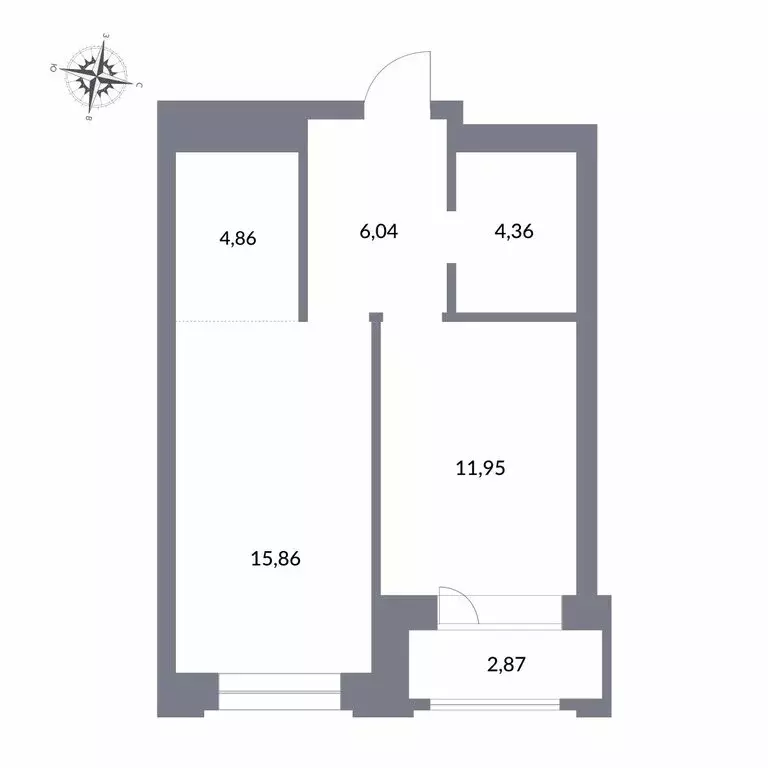 2-комнатная квартира: Новосибирск, улица Державина, 50 (43.07 м) - Фото 1