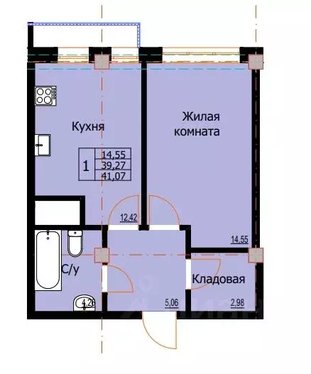 1-к кв. Ставропольский край, Ессентуки  (41.07 м) - Фото 0