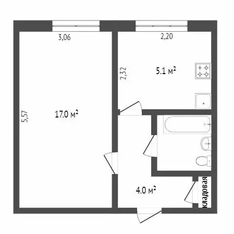 1-комнатная квартира: Омск, Омская улица, 114/3 (30.1 м) - Фото 0