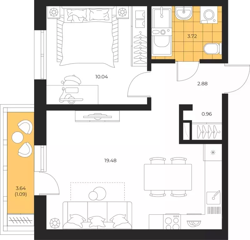 1-к кв. Сахалинская область, Южно-Сахалинск  (38.17 м) - Фото 1