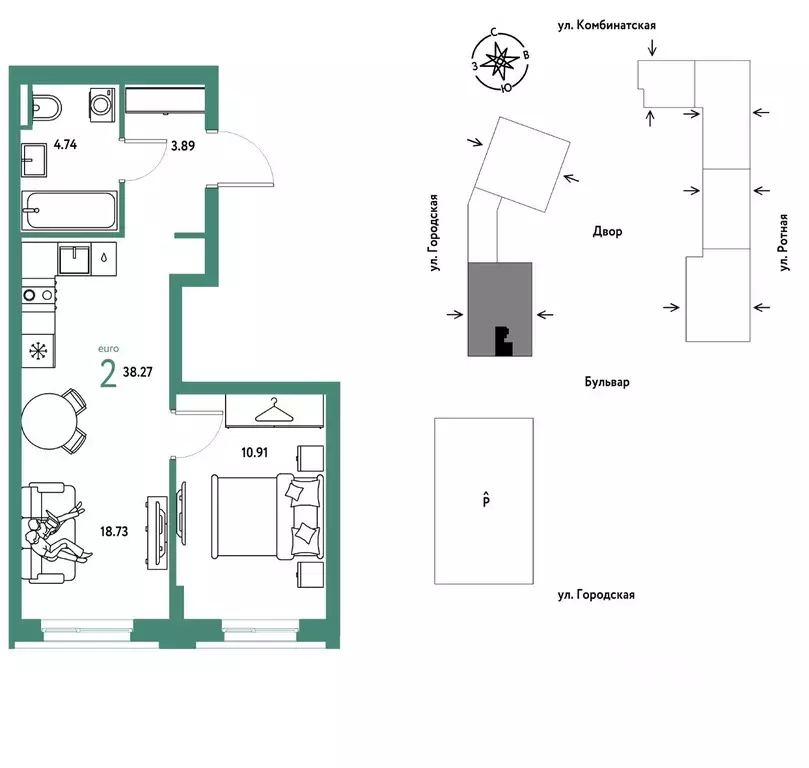 2-к кв. Свердловская область, Екатеринбург муниципальное образование, ... - Фото 1