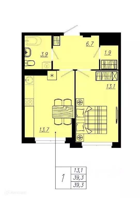 Продаётся 1-к квартира, 38.5 м - Фото 0