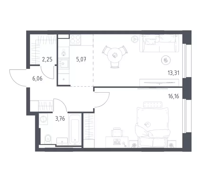 1-комнатная квартира: посёлок городского типа Заречье, ЖК Заречье ... - Фото 1
