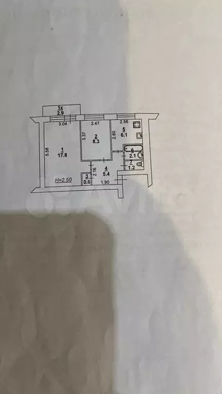 2-к. квартира, 43 м, 2/5 эт. - Фото 0