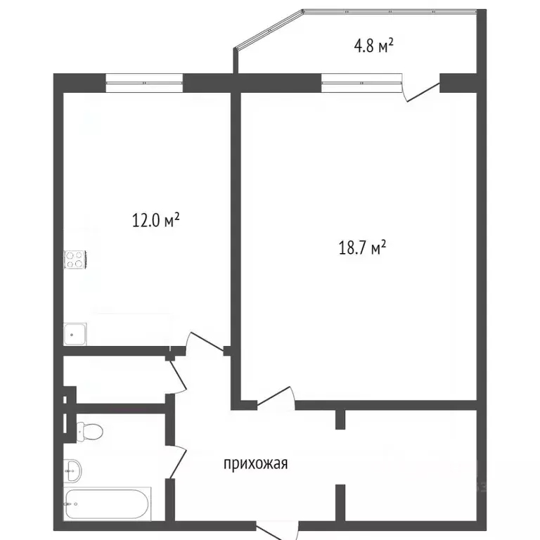 1-к кв. Ханты-Мансийский АО, Сургут Университетская ул., 39 (43.7 м) - Фото 0