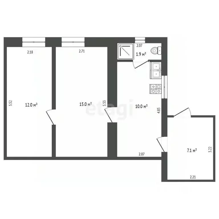 2-к кв. Крым, Саки ул. Советская (46.0 м) - Фото 1