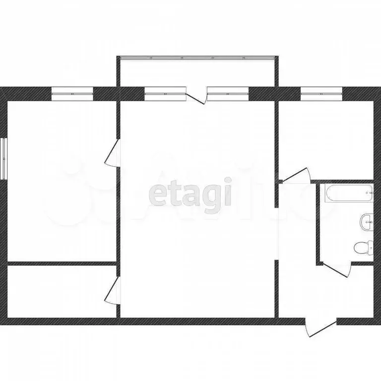 2-к. квартира, 43 м, 5/5 эт. - Фото 0