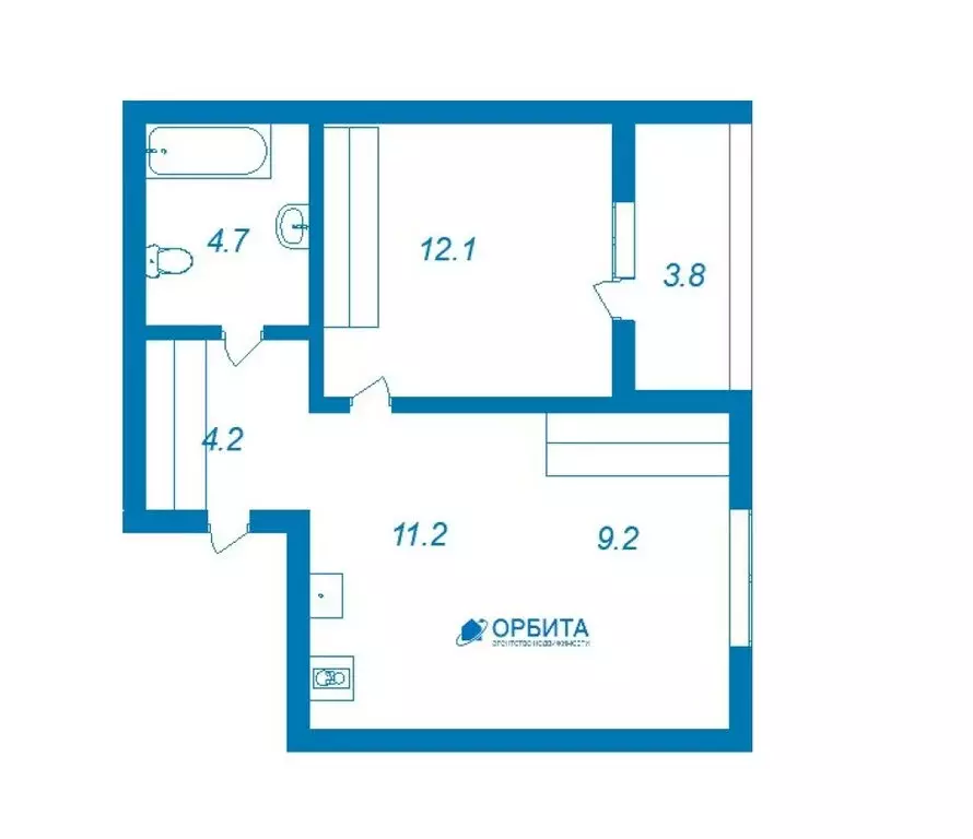 1-комнатная квартира: Тюмень, улица Игоря Комиссарова, 7 (41.7 м) - Фото 1