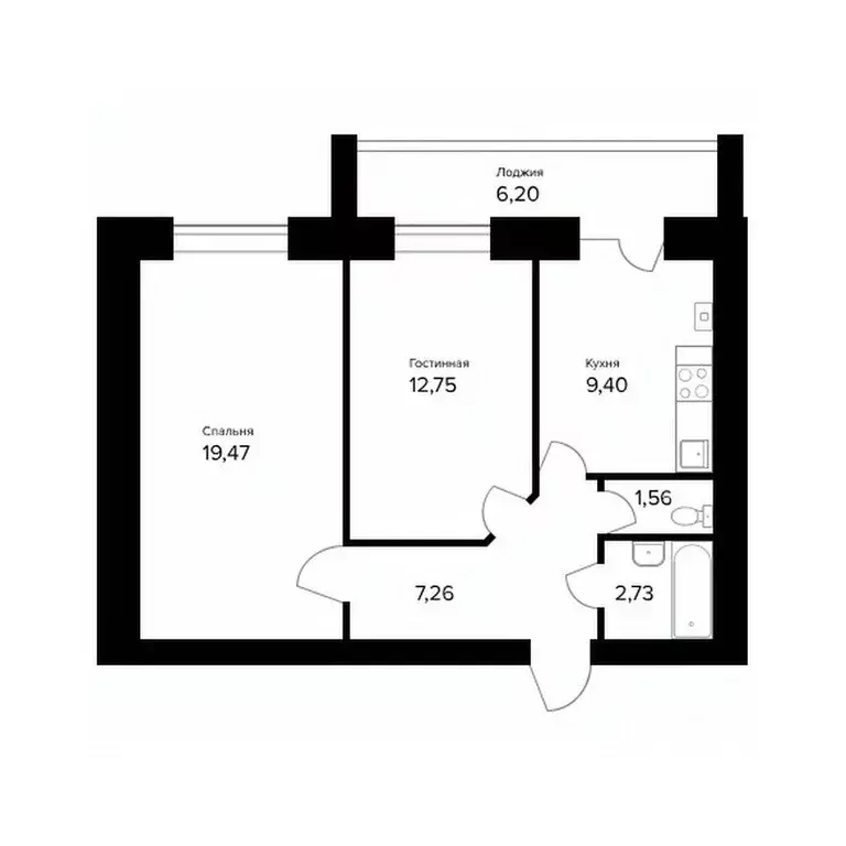 2-к кв. Ярославская область, Ярославль пос. Норское, Норские ... - Фото 1