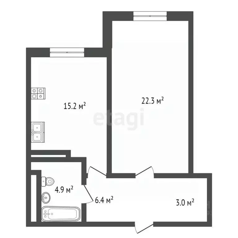 1-к кв. Краснодарский край, Геленджик ул. Мира, 44лит1 (50.7 м) - Фото 1