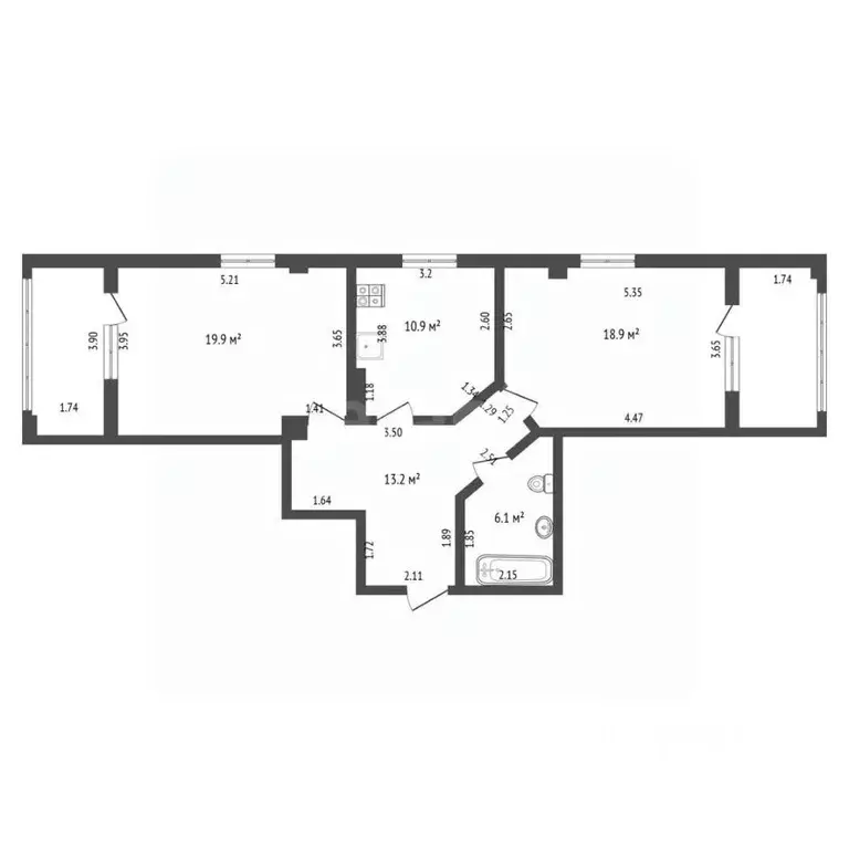 2-к кв. Крым, Саки ул. Санаторная (81.5 м) - Фото 1