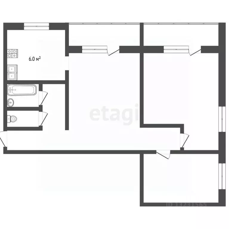 3-к кв. Челябинская область, Миасс просп. Макеева, 53 (57.3 м) - Фото 2