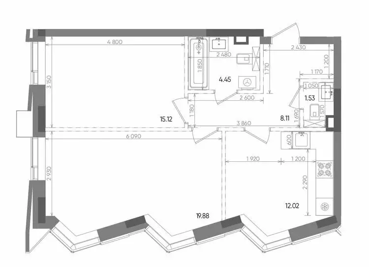 2-комнатная квартира: Казань, Бухарская улица, 5 (61.11 м) - Фото 0