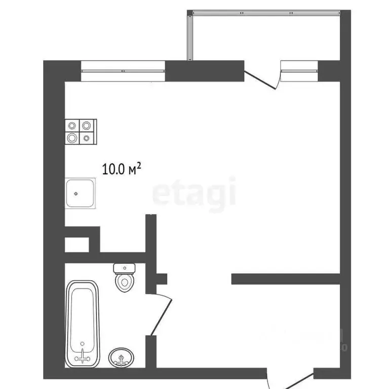 1-к кв. Тюменская область, Тюмень ул. Тимофея Чаркова, 81к1 (34.6 м) - Фото 2