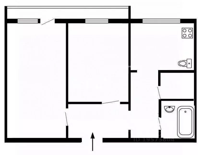 2-к кв. Томская область, Томск ул. Ивана Черных, 24 (53.4 м) - Фото 2