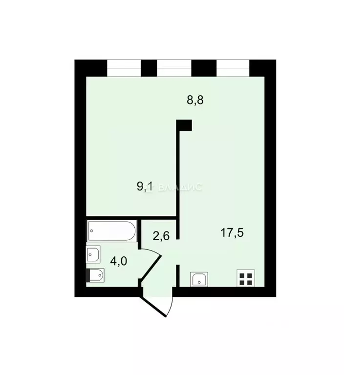 1-к кв. Вологодская область, Вологда ул. Южакова, 2 (42.0 м) - Фото 1