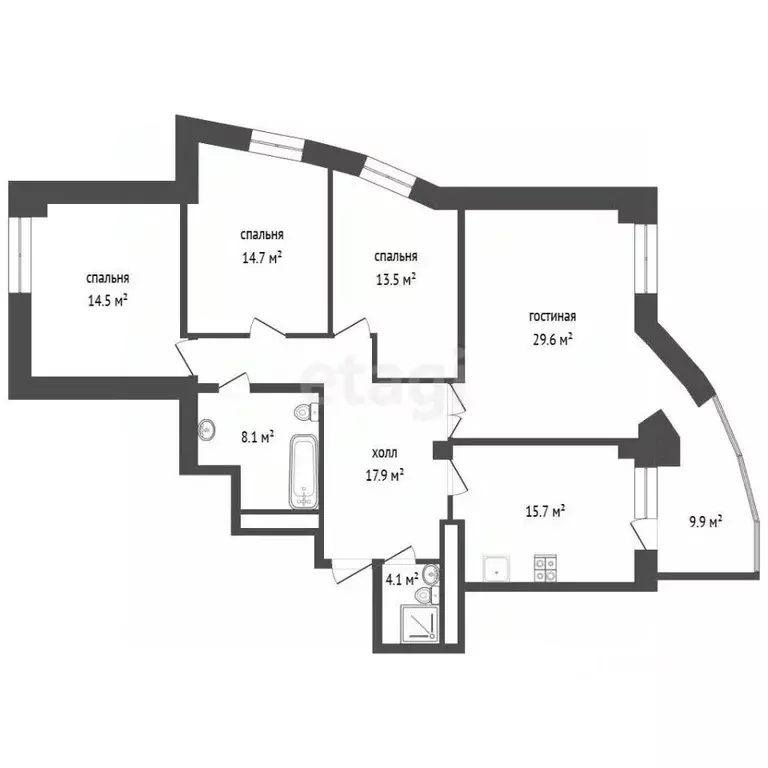 4-к кв. Московская область, Красногорск Лесная ул., 13 (127.7 м) - Фото 2