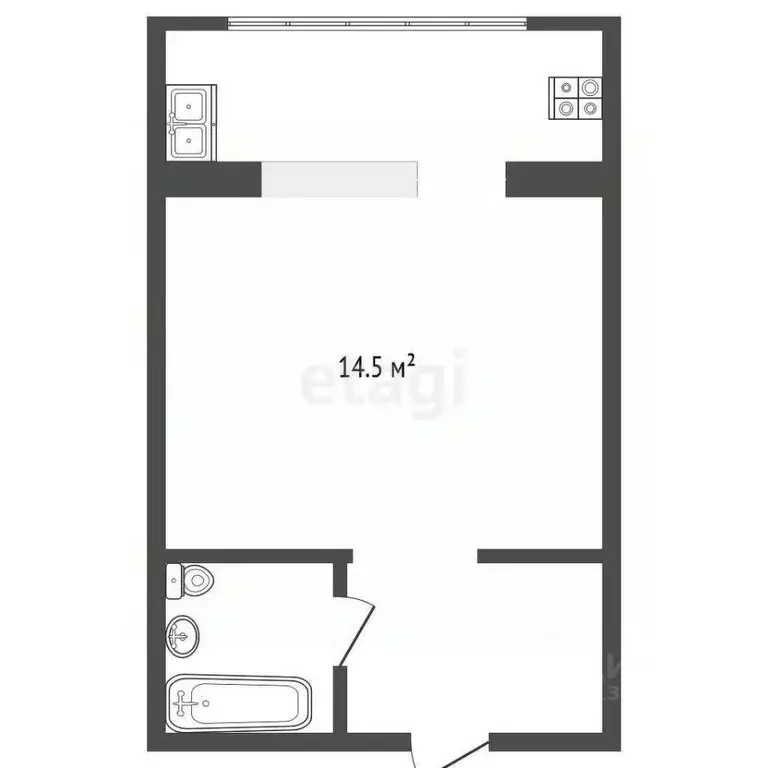 Студия Тюменская область, Тюмень ул. Червишевский Тракт, 84 (17.4 м) - Фото 1