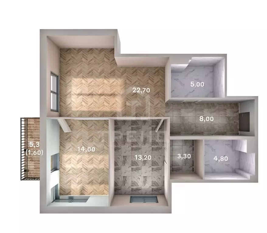 2-к кв. Санкт-Петербург ш. Революции, 3к2 (70.6 м) - Фото 2