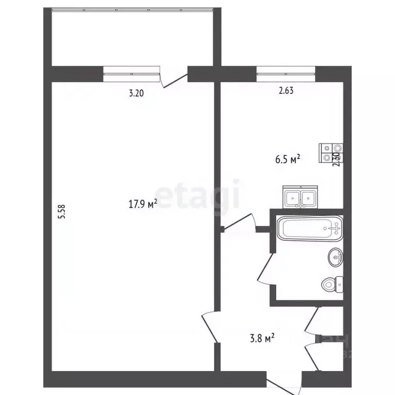 1-к кв. Камчатский край, Елизовский муниципальный округ, пос. Зеленый ... - Фото 1