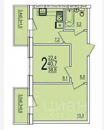 2-к кв. Адыгея, Тахтамукайский район, Старобжегокайское с/пос, Новая ... - Фото 2