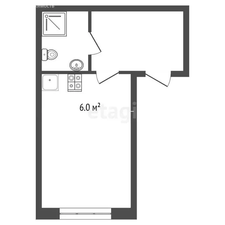 Квартира-студия: Ессентуки, Баррикадная улица, 2 (18 м) - Фото 1