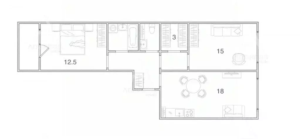 2-к кв. Санкт-Петербург Планерная ул., 87к1 (60.0 м) - Фото 1