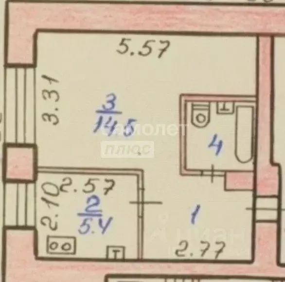 1-к кв. Томская область, Томск Рабочая ул., 62 (29.8 м) - Фото 2