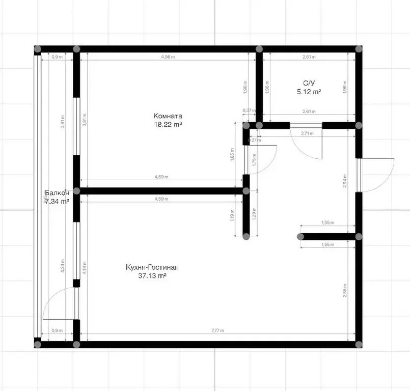 2-комнатная квартира: Терскол, Баксанская улица, 10 (67.1 м) - Фото 0