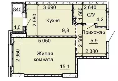 Продаётся 1-к квартира, 35.6 м - Фото 1