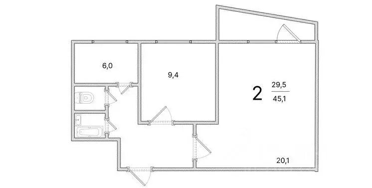 2-к кв. Москва Днепропетровская ул., 7К1 (45.0 м) - Фото 2