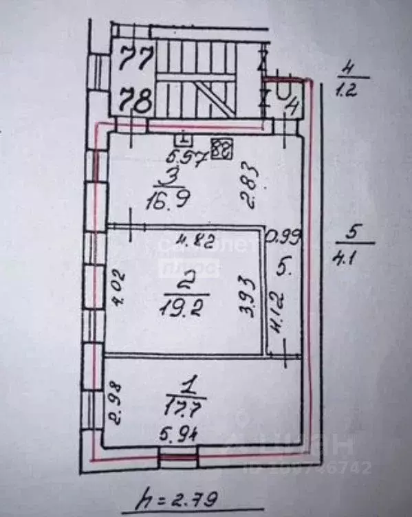 3-к кв. Санкт-Петербург Большая Московская ул., 1-3Б (58.0 м) - Фото 2