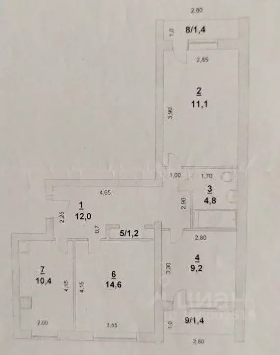 3-к кв. Саратовская область, Энгельс Саратовская ул., 57 (66.1 м) - Фото 1