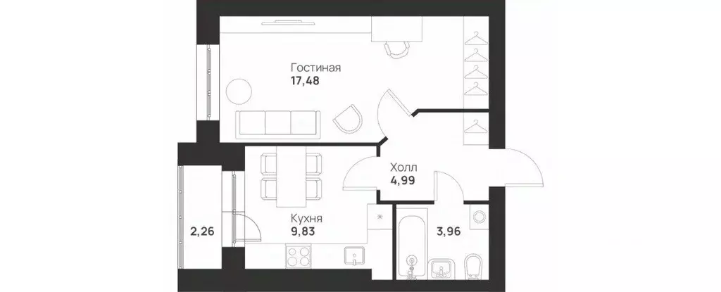 1-к кв. Тульская область, Тула ул. Героя России Зиничева, 3 (38.5 м) - Фото 2