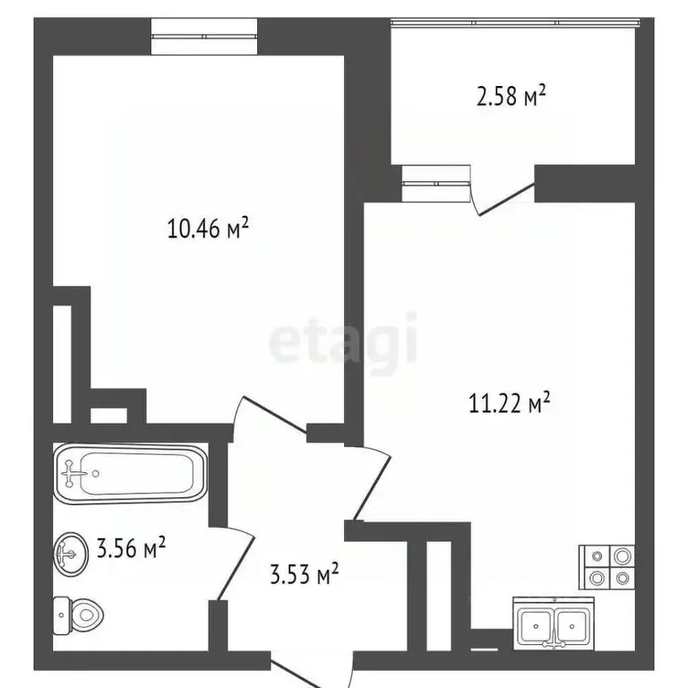 1-к кв. Тюменская область, Тюмень ул. Менжинского, 60 (29.6 м) - Фото 1