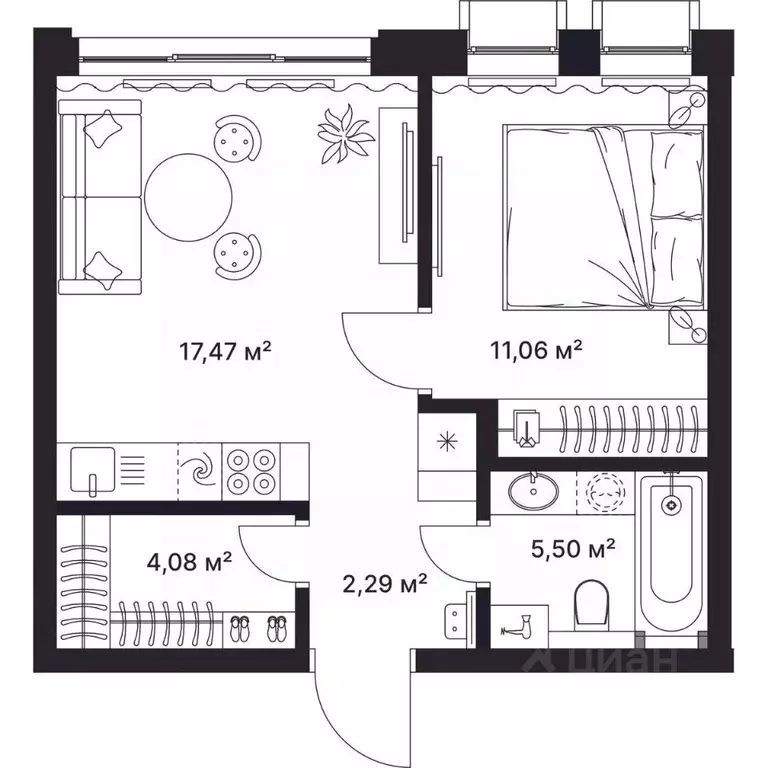 1-к кв. Владимирская область, Киржач ул. Свердлова, 10А (40.0 м) - Фото 1